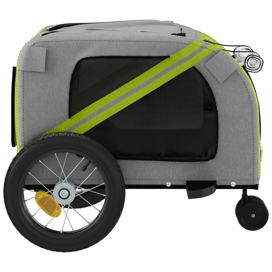 Hondenfietstrailer Oxford Stof En Ijzer En Zwart 122 x 52 x 53 cm Groen