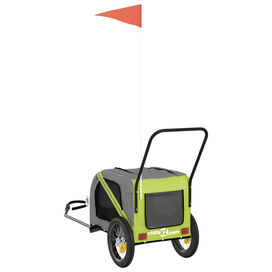 Hondenfietstrailer Oxford Stof En Ijzer En Zwart 122 x 52 x 53 cm Groen