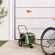 Hondenfietstrailer 122x52x53 cm groen zwart