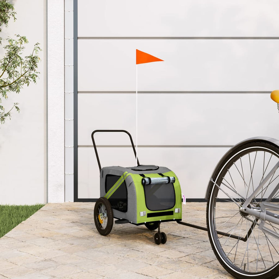 Hondenfietstrailer Oxford Stof En Ijzer En Zwart 122 x 52 x 53 cm Groen