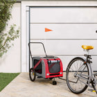 Hondenfietstrailer 134x68x72 cm oranje grijs