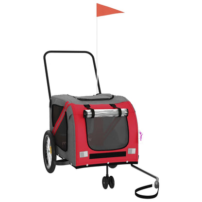 Hondenfietstrailer Oxford Stof En Ijzer En Grijs 134 x 68 x 72 cm Rood