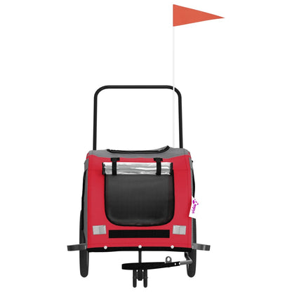 Hondenfietstrailer Oxford Stof En Ijzer En Grijs 134 x 68 x 72 cm Rood