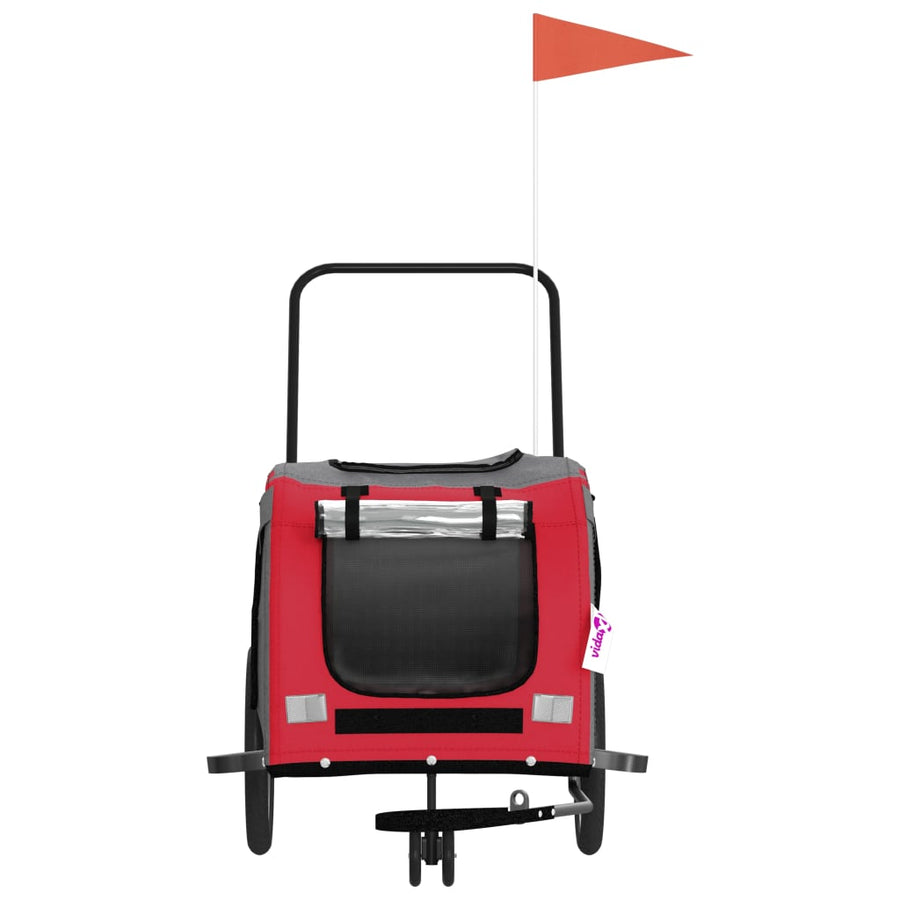 Hondenfietstrailer Oxford Stof En Ijzer En Grijs 134 x 68 x 72 cm Rood