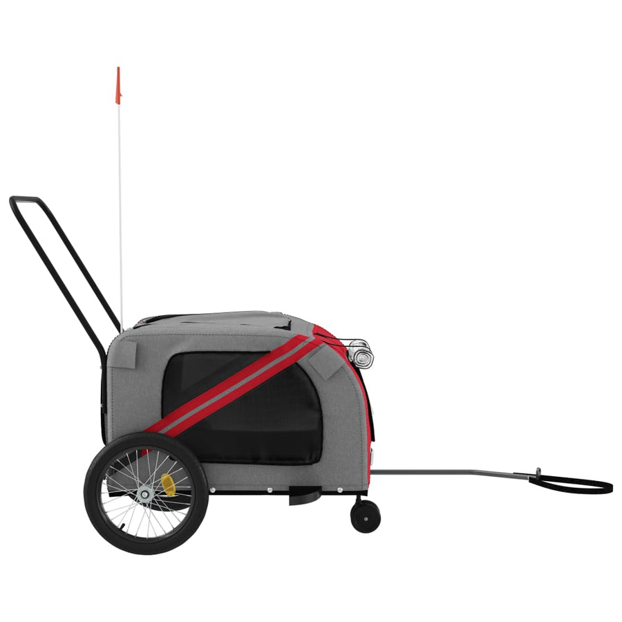 Hondenfietstrailer Oxford Stof En Ijzer En Grijs 134 x 68 x 72 cm Rood