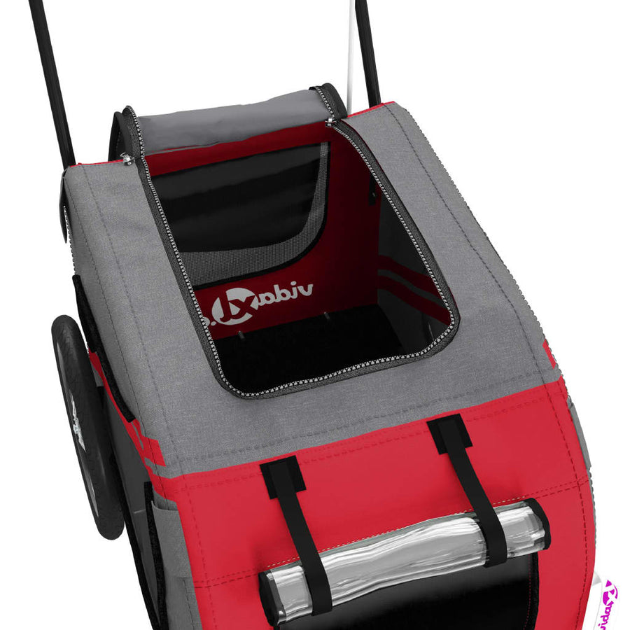 Hondenfietstrailer Oxford Stof En Ijzer En Grijs 134 x 68 x 72 cm Rood