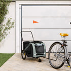 Hondenfietstrailer 134x68x72 cm grijs zwart