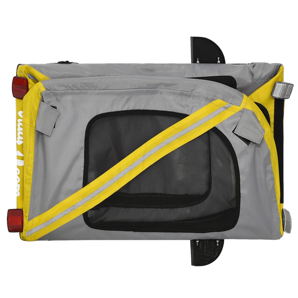 Hondenfietstrailer Oxford Stof En Ijzer En Grijs 134 x 68 x 72 cm Geel