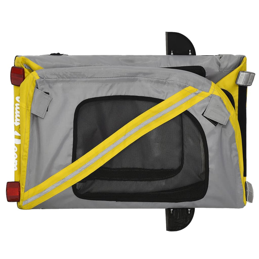 Hondenfietstrailer Oxford Stof En Ijzer En Grijs 134 x 68 x 72 cm Geel