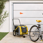Hondenfietstrailer 134x68x72 cm geel grijs