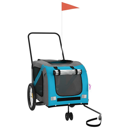 Hondenfietstrailer Oxford Stof En Ijzer En Grijs 134 x 68 x 72 cm Blauw