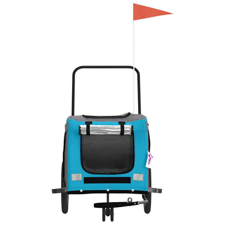 Hondenfietstrailer Oxford Stof En Ijzer En Grijs 134 x 68 x 72 cm Blauw