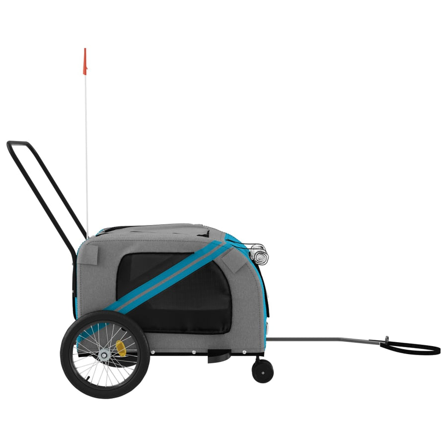 Hondenfietstrailer Oxford Stof En Ijzer En Grijs 134 x 68 x 72 cm Blauw