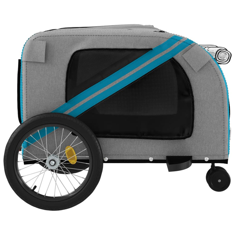 Hondenfietstrailer Oxford Stof En Ijzer En Grijs 134 x 68 x 72 cm Blauw