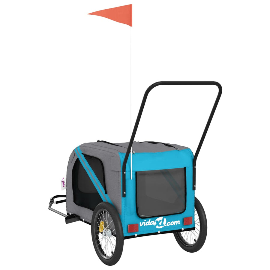 Hondenfietstrailer Oxford Stof En Ijzer En Grijs 134 x 68 x 72 cm Blauw