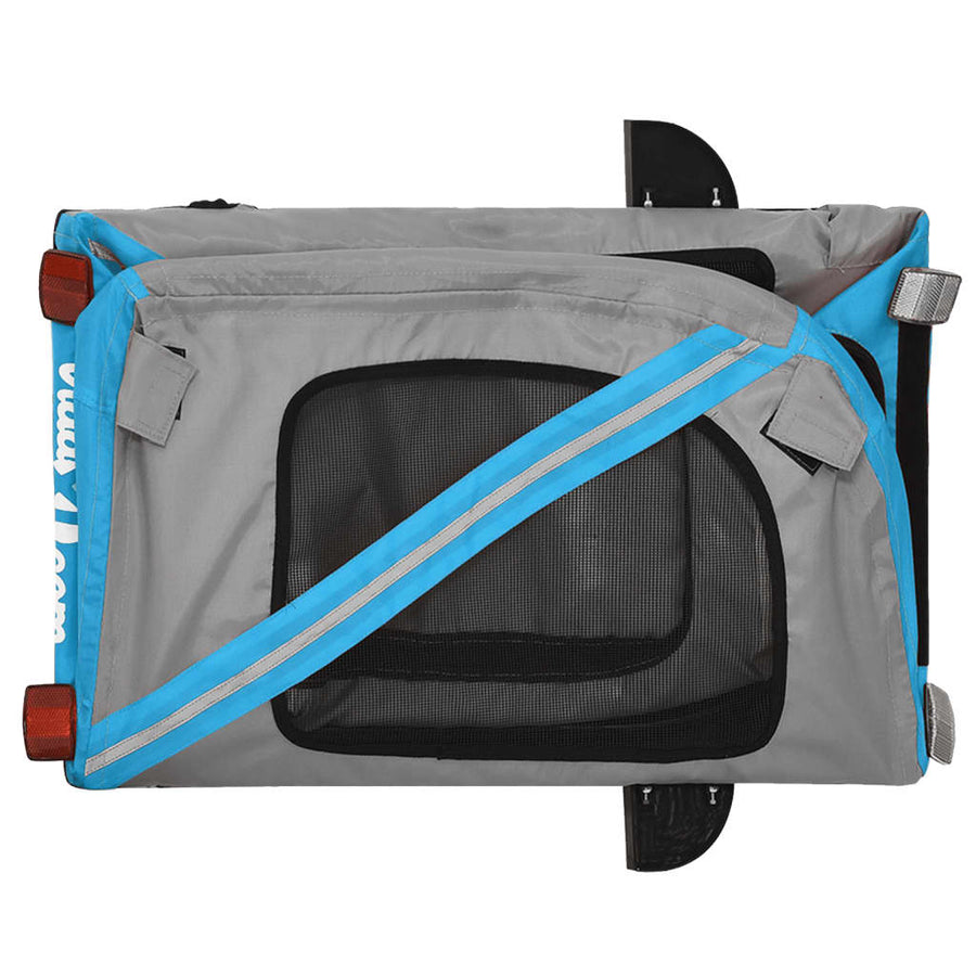 Hondenfietstrailer Oxford Stof En Ijzer En Grijs 134 x 68 x 72 cm Blauw