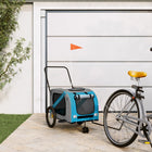 Hondenfietstrailer 134x68x72 cm blauw grijs