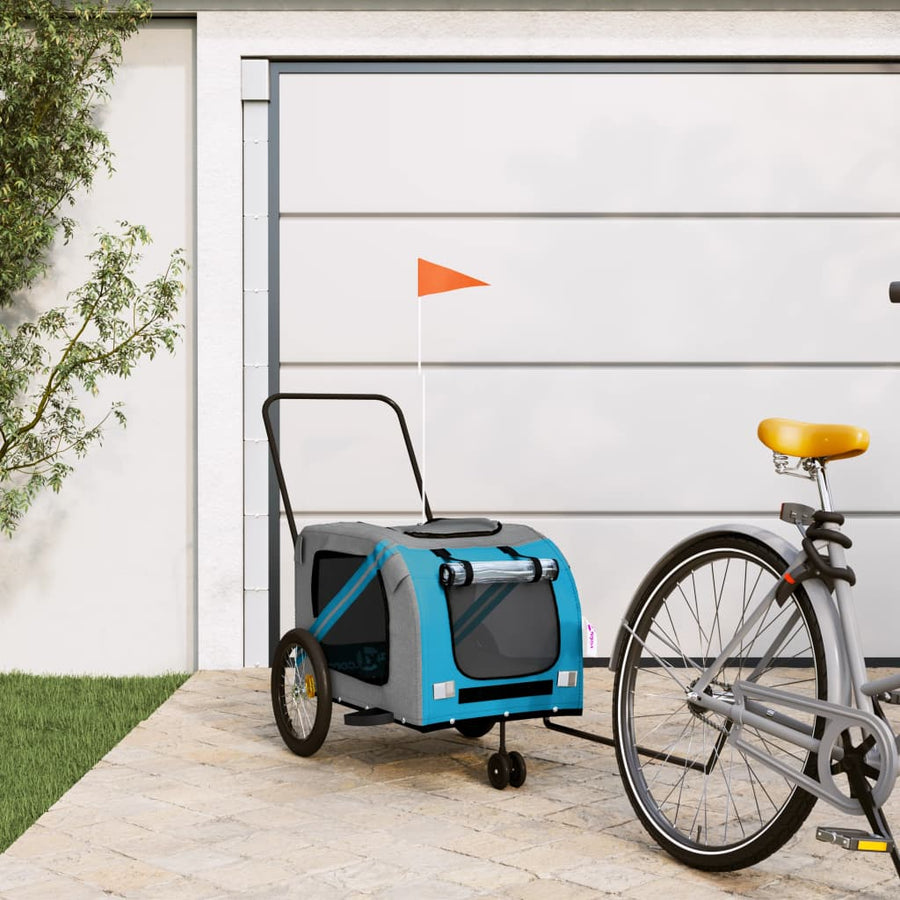 Hondenfietstrailer Oxford Stof En Ijzer En Grijs 134 x 68 x 72 cm Blauw