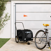 Hondenfietstrailer 134x68x72 cm zwart