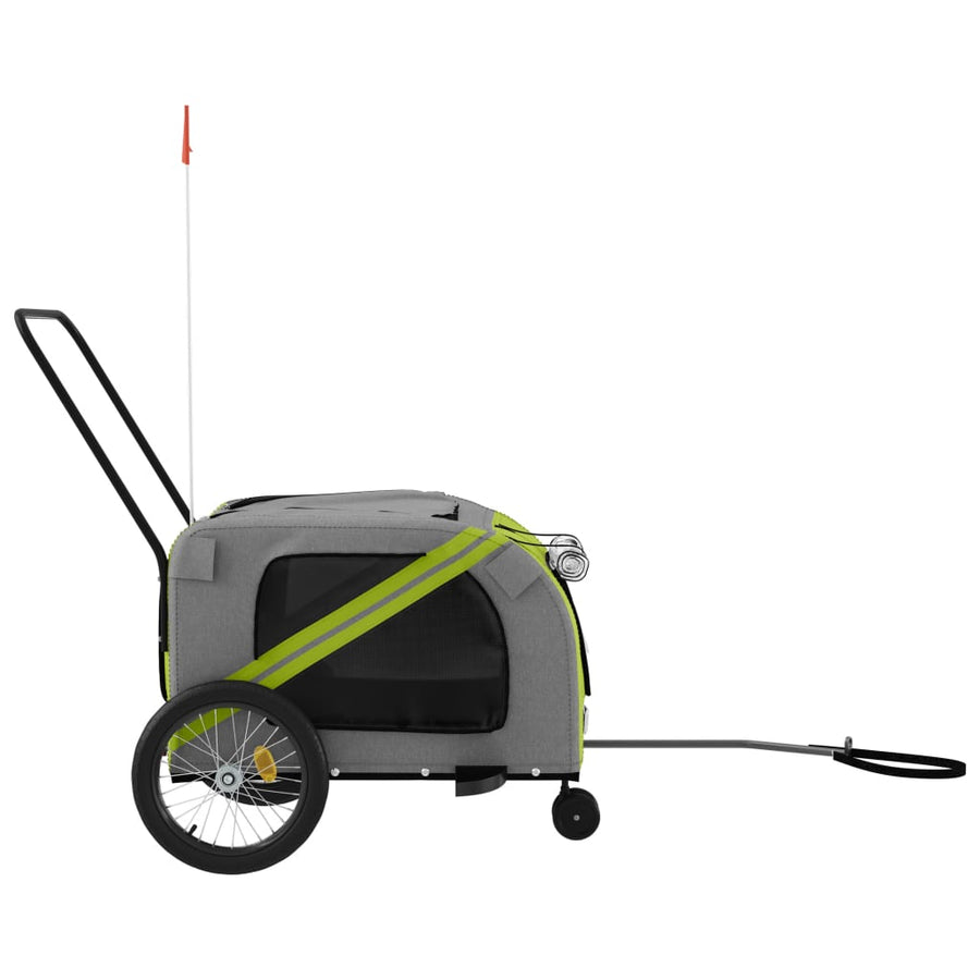 Hondenfietstrailer Oxford Stof En Ijzer En Grijs 134 x 68 x 72 cm Groen