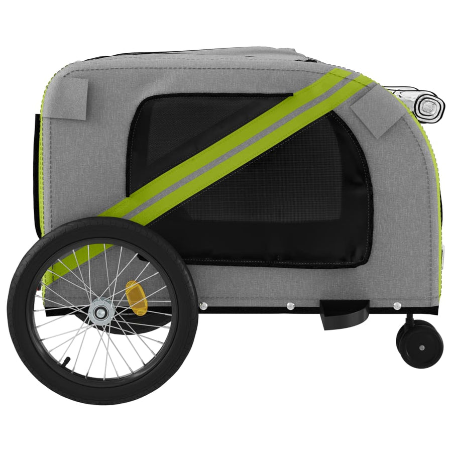 Hondenfietstrailer Oxford Stof En Ijzer En Grijs 134 x 68 x 72 cm Groen