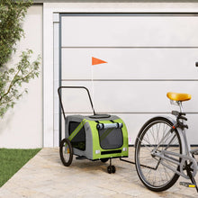 Hondenfietstrailer Oxford Stof En Ijzer En Grijs 134 x 68 x 72 cm Groen