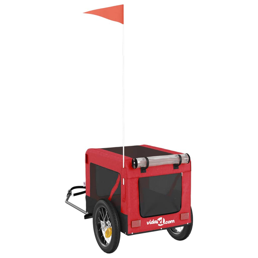 Hondenfietskar Oxford Stof Ijzer Rood En Zwart 54.5 x 120 x 53 cm