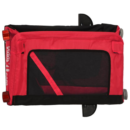 Hondenfietskar Oxford Stof Ijzer Rood En Zwart 54.5 x 120 x 53 cm