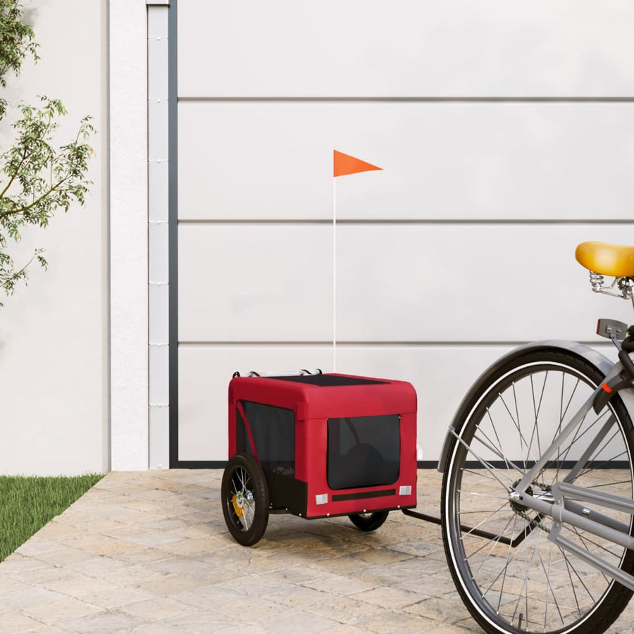 Hondenfietskar Oxford Stof Ijzer Rood En Zwart 54.5 x 120 x 53 cm