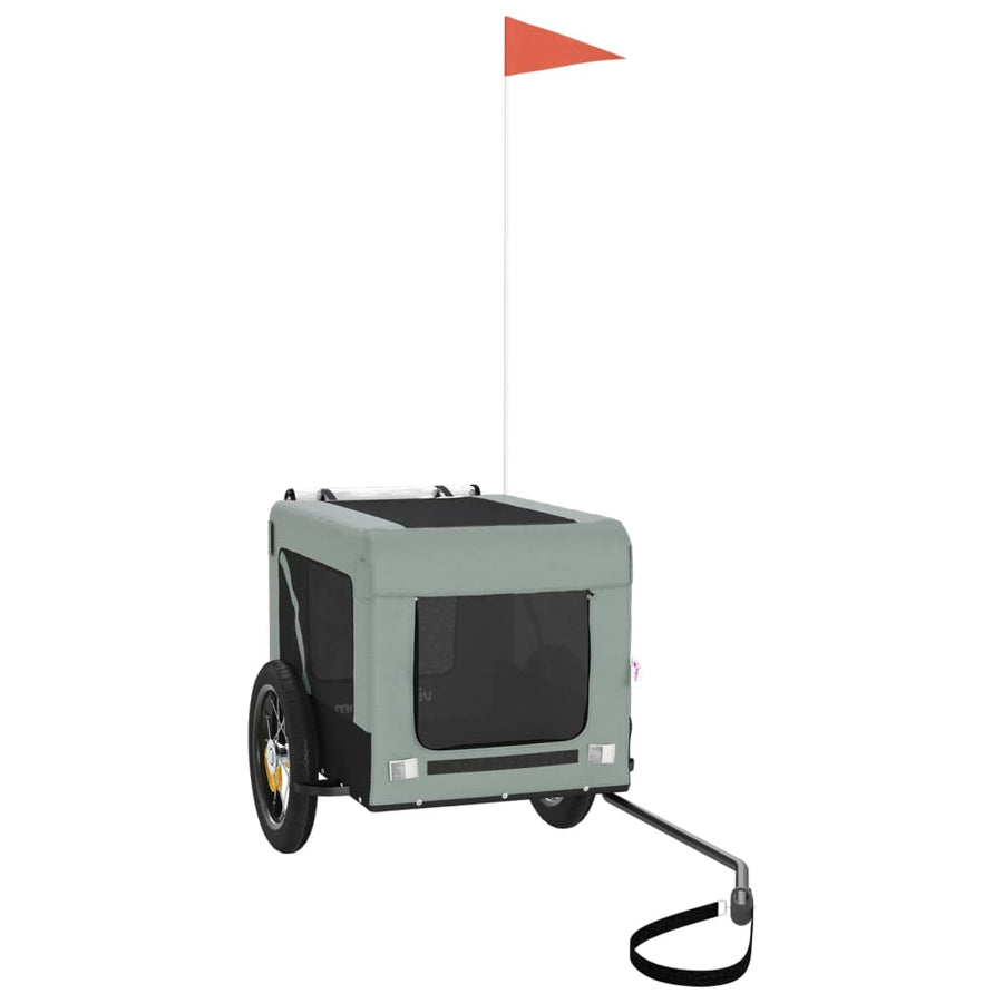 Hondenfietskar Oxfordstof En Ijzer Grijs En Zwart 54.5 x 120 x 53 cm