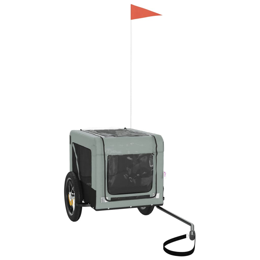Hondenfietskar Oxfordstof En Ijzer Grijs En Zwart 54.5 x 120 x 53 cm