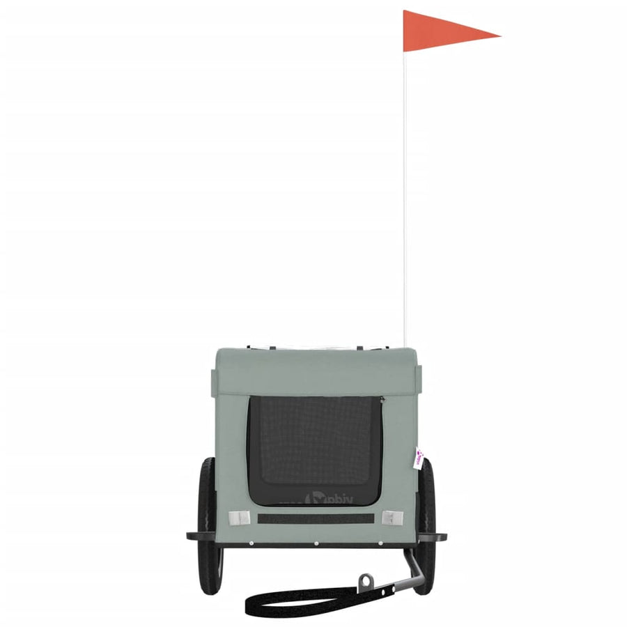 Hondenfietskar Oxfordstof En Ijzer Grijs En Zwart 54.5 x 120 x 53 cm