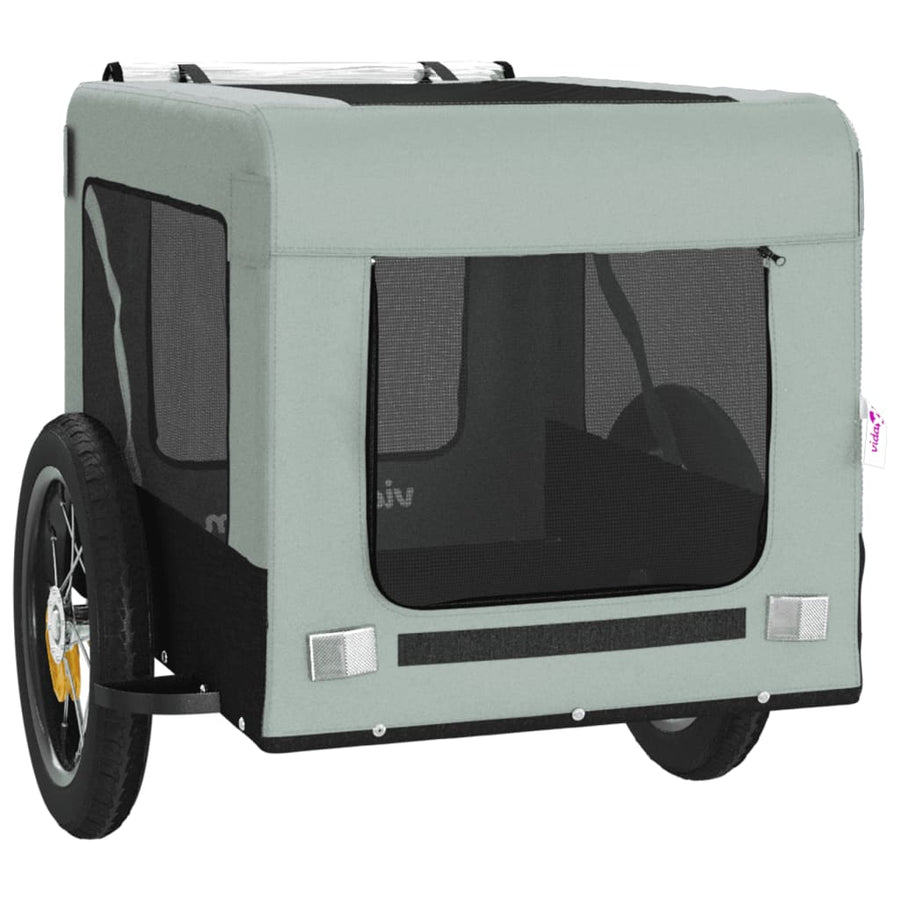 Hondenfietskar Oxfordstof En Ijzer Grijs En Zwart 54.5 x 120 x 53 cm