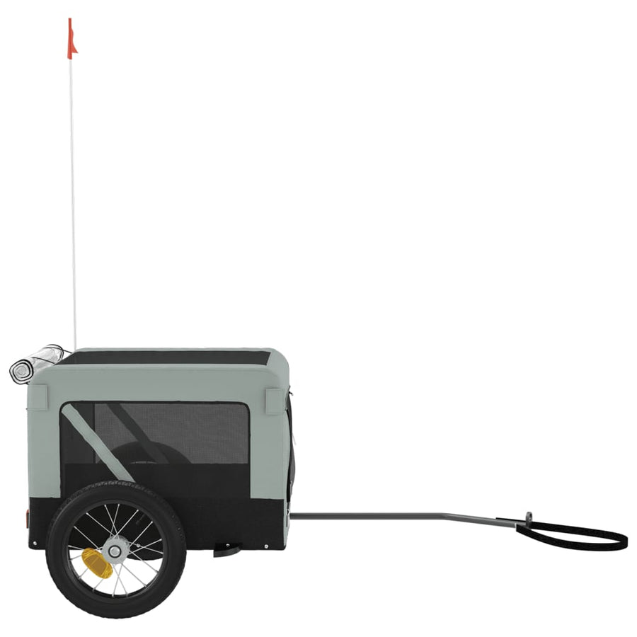 Hondenfietskar Oxfordstof En Ijzer Grijs En Zwart 54.5 x 120 x 53 cm