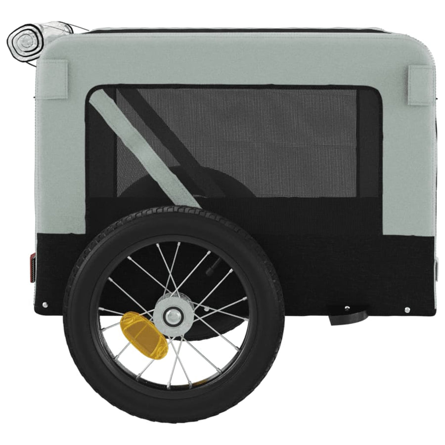Hondenfietskar Oxfordstof En Ijzer Grijs En Zwart 54.5 x 120 x 53 cm