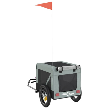 Hondenfietskar Oxfordstof En Ijzer Grijs En Zwart 54.5 x 120 x 53 cm