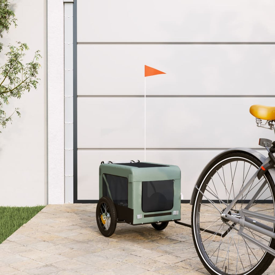 Hondenfietskar Oxfordstof En Ijzer Grijs En Zwart 54.5 x 120 x 53 cm