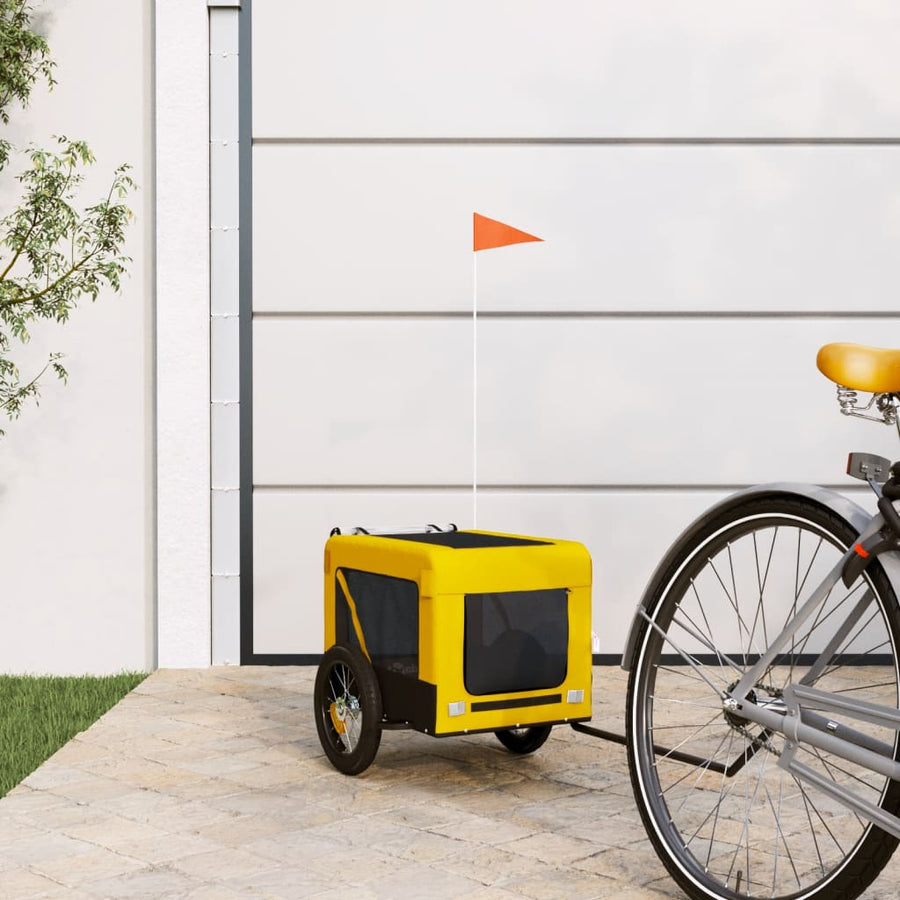 Hondenfietskar Oxford Stof Ijzer Geel En Zwart 54.5 x 120 x 53 cm
