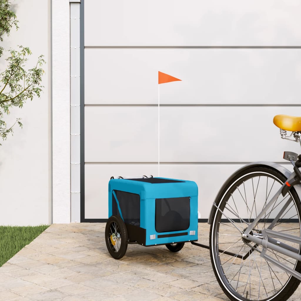Hondenfietskar Oxford Stof Ijzer Blauw En Zwart 54.5 x 120 x 53 cm