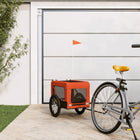 Hondenfietstrailer 63x123x66 cm oranje zwart