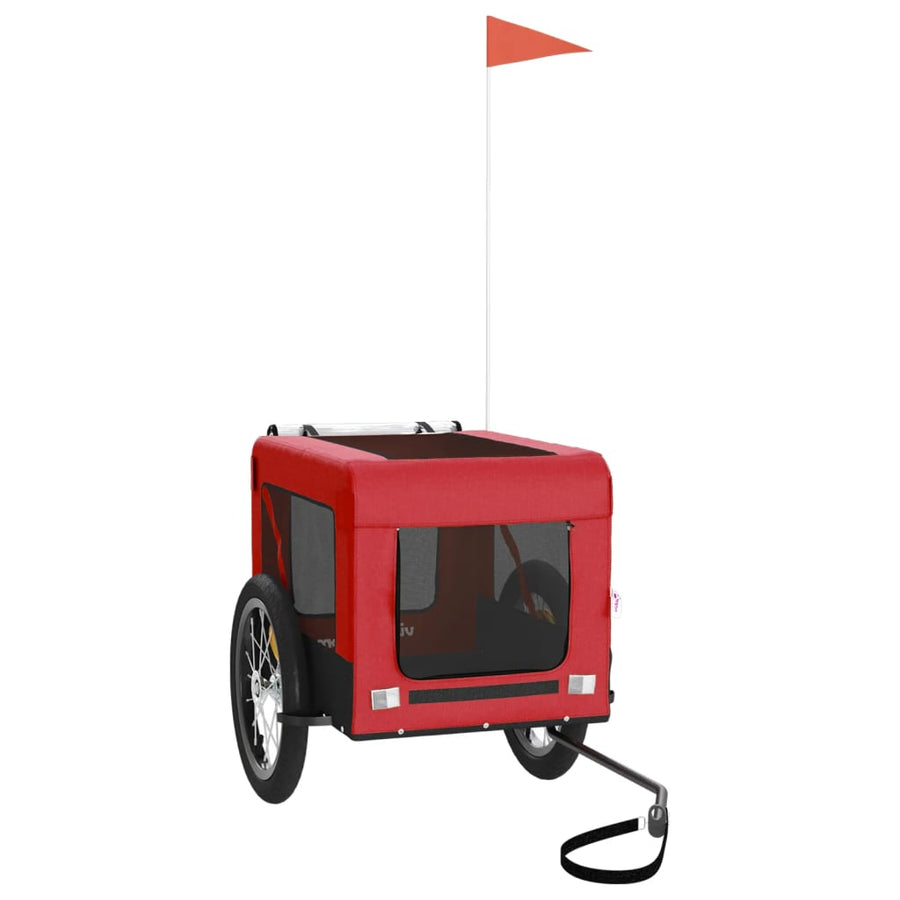 Hondenfietskar Oxford Stof Ijzer Rood En Zwart 63 x 123 x 66 cm