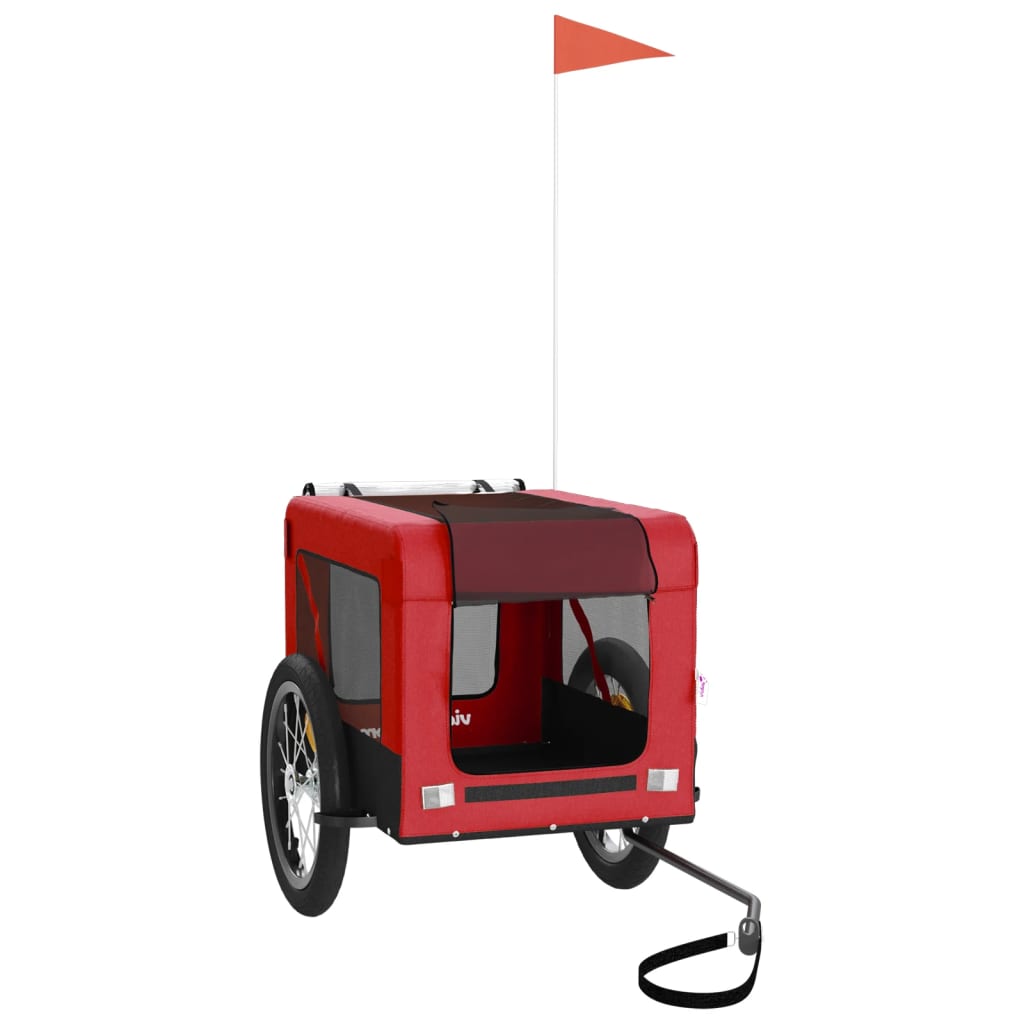 Hondenfietskar Oxford Stof Ijzer Rood En Zwart 63 x 123 x 66 cm