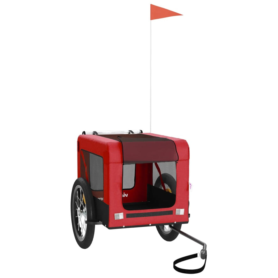 Hondenfietskar Oxford Stof Ijzer Rood En Zwart 63 x 123 x 66 cm