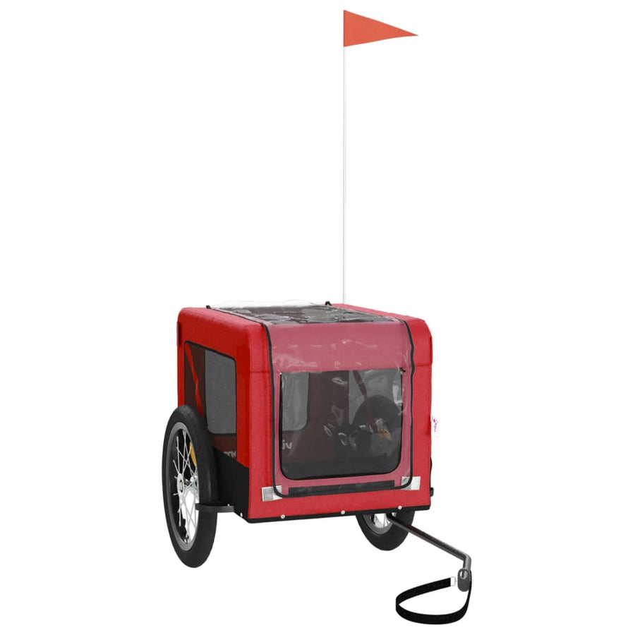 Hondenfietskar Oxford Stof Ijzer Rood En Zwart 63 x 123 x 66 cm