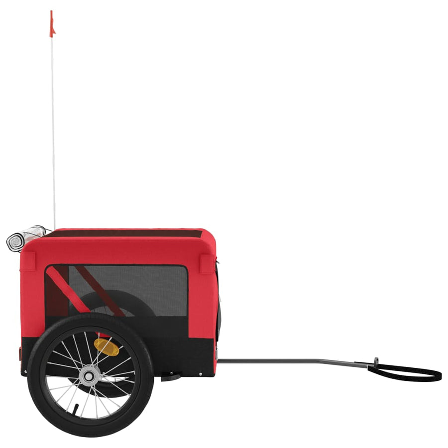 Hondenfietskar Oxford Stof Ijzer Rood En Zwart 63 x 123 x 66 cm