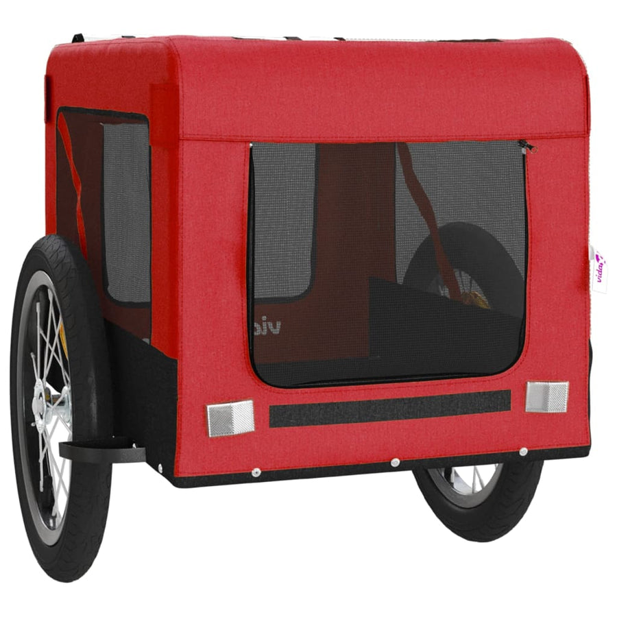 Hondenfietskar Oxford Stof Ijzer Rood En Zwart 63 x 123 x 66 cm