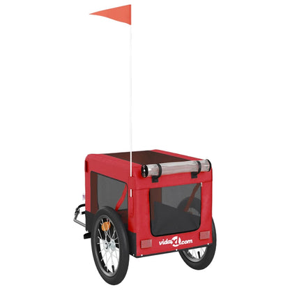 Hondenfietskar Oxford Stof Ijzer Rood En Zwart 63 x 123 x 66 cm