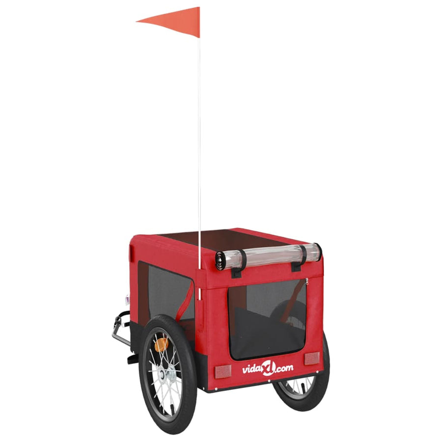 Hondenfietskar Oxford Stof Ijzer Rood En Zwart 63 x 123 x 66 cm