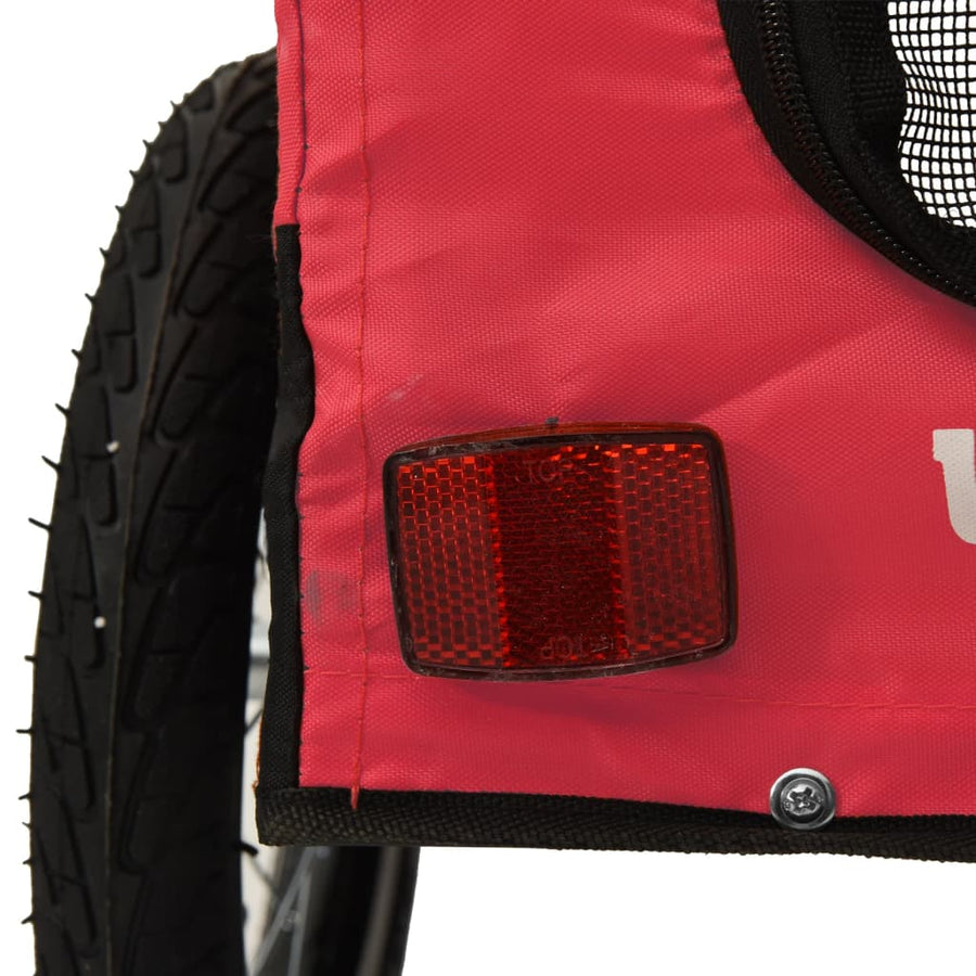 Hondenfietskar Oxford Stof Ijzer Rood En Zwart 63 x 123 x 66 cm