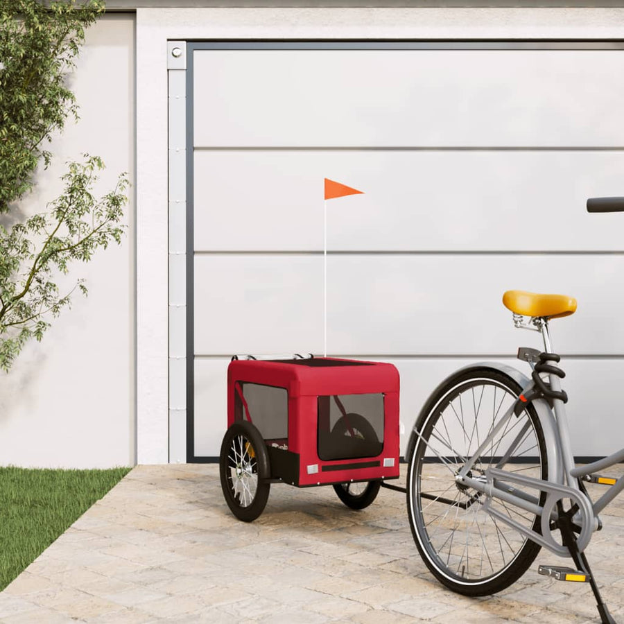 Hondenfietskar Oxford Stof Ijzer Rood En Zwart 63 x 123 x 66 cm